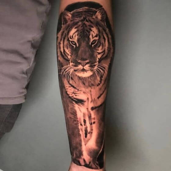 realistic tiger tattoo sleeve