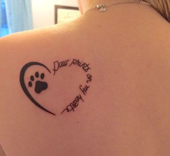 Heart with Dog Name Tattoo