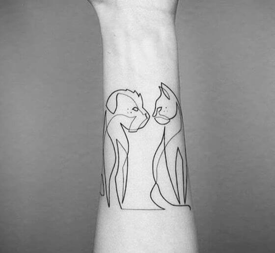 Best Dog and Cat Friends Forever Tattoo