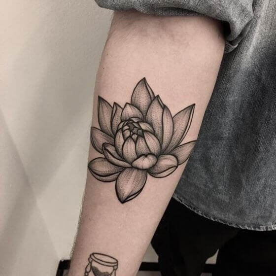 Best Forearm Lotus Flower Tattoo designs