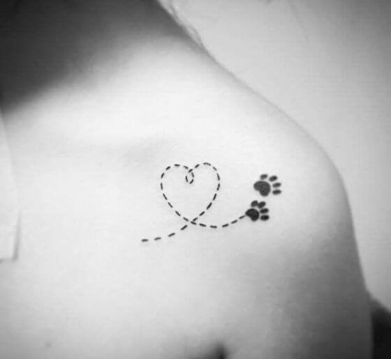 Best Heart in Paw Tattoo on Shoulder