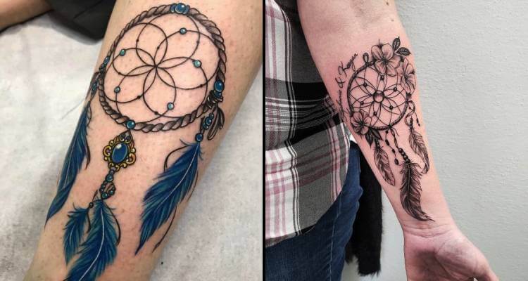 Tattoo of Dreamcatcher Birds Shoulder blade