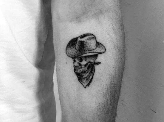 Cowboy Hat forearm Tattoos on Men