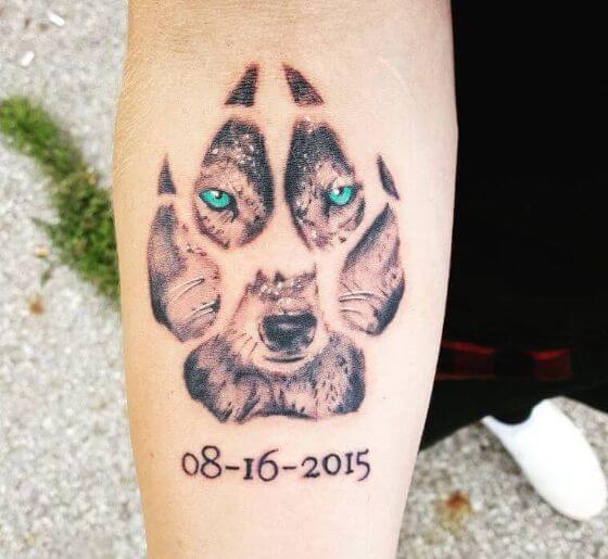 Dog Memorial Tattoos ideas on arm