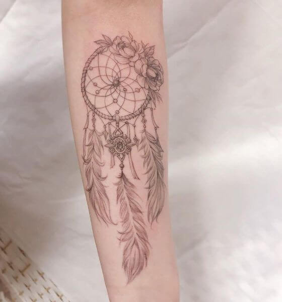 Dream catcher tattoo for arm