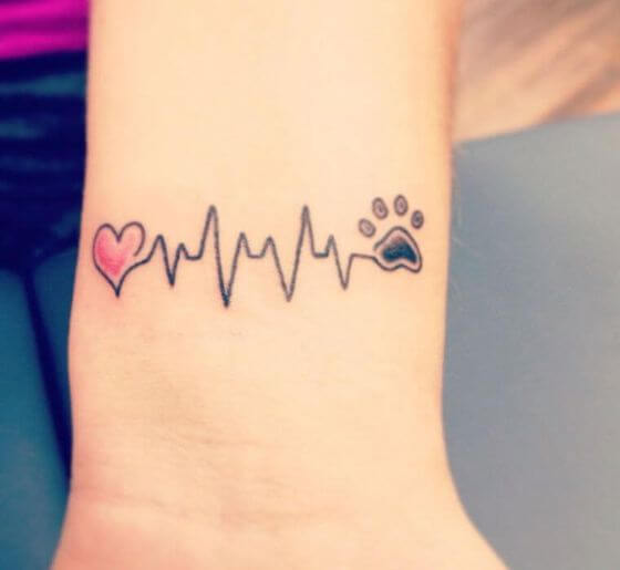 Infinity Paw Print Memorial Tattoo with Heart