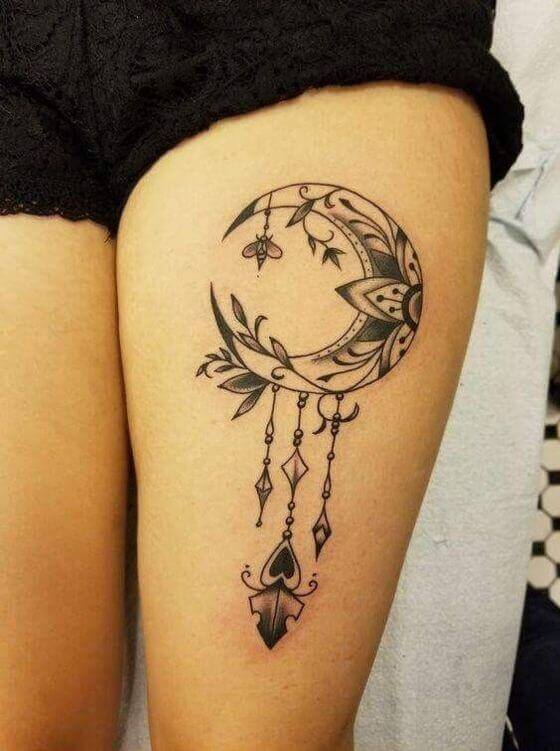 Moon DreamCatcher Tattoo women 