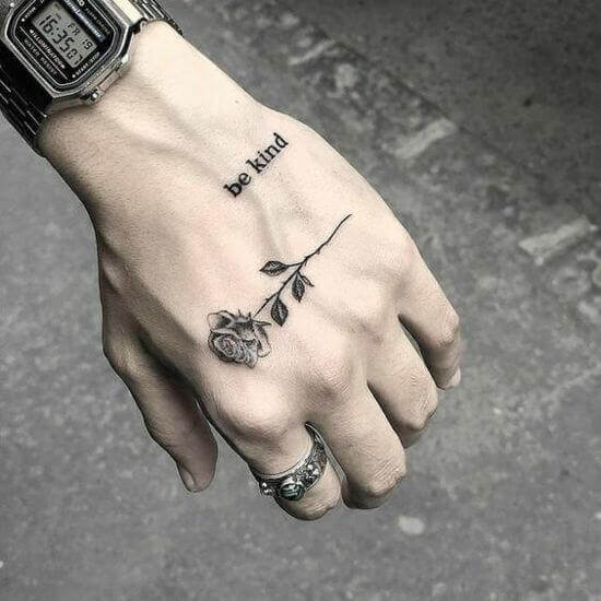 Small Rose Hand Tattoo ideas For Men