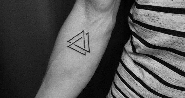Small triangle tattoo ideas on men arm
