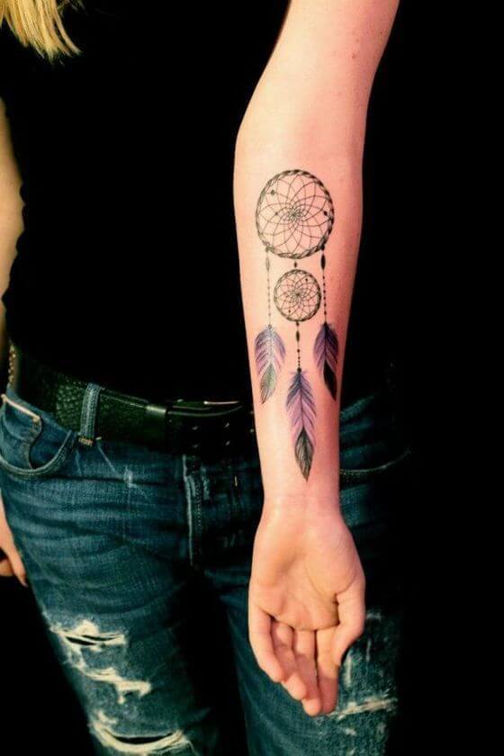 best Dream Catcher Arm Tattoo girl