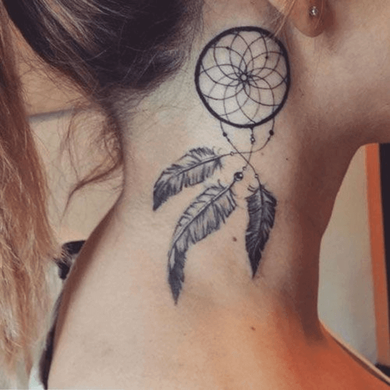 best Dream Catcher Neck Tattoo designs 