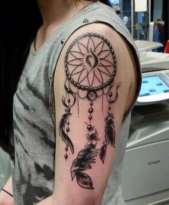 best Dream Catcher Shoulder Tattoo designs 