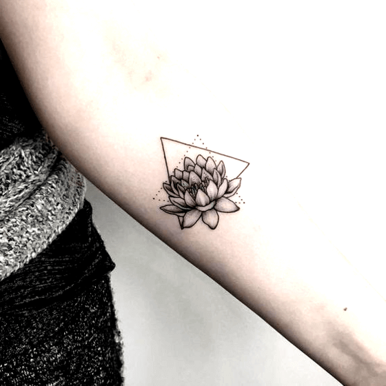 lotus with triangle tattoo ideas