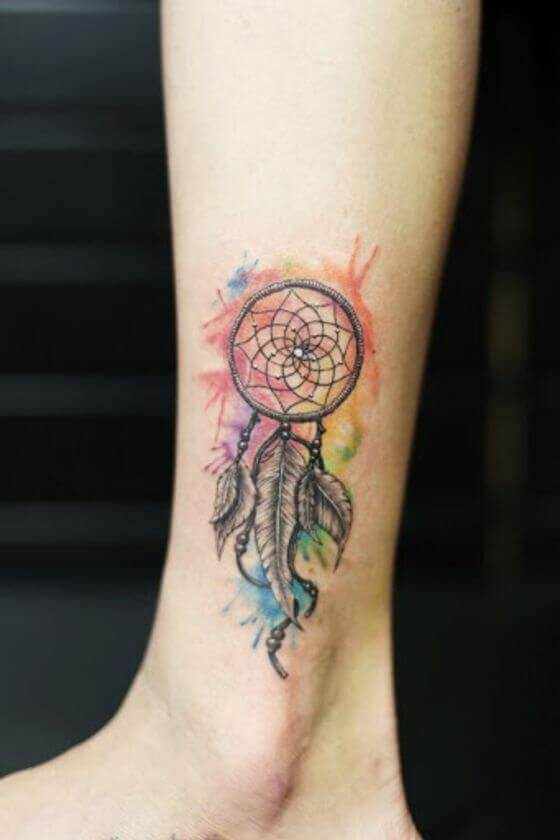 watercolor dreamcatcher tattoo designs