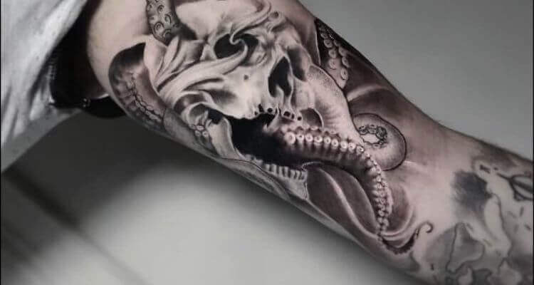 Octopus Tattoo on men forearm