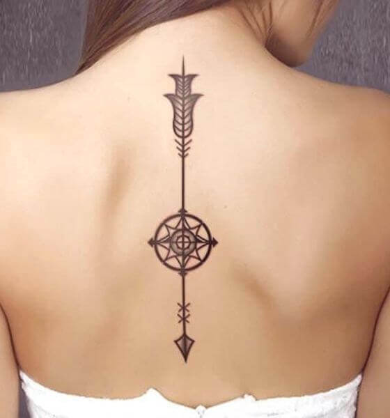 Arrow tattoo on Girl's back