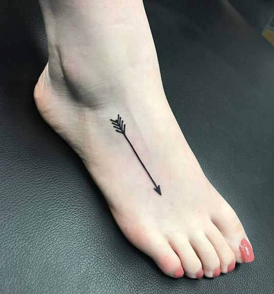 Arrow tattoo on foot