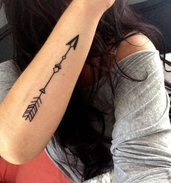 Arrow tattoo on forearm