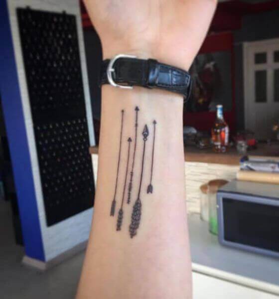 Arrow tattoo on forearm