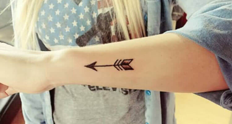 Beautiful Tiny Arrow Tattoo On Wrist For Girl