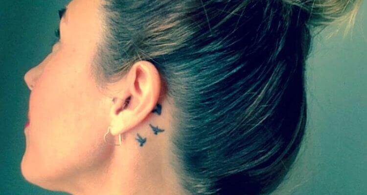 Bird Behind the Ear Tattoo
