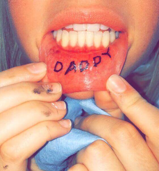 Daddy lips tattoo