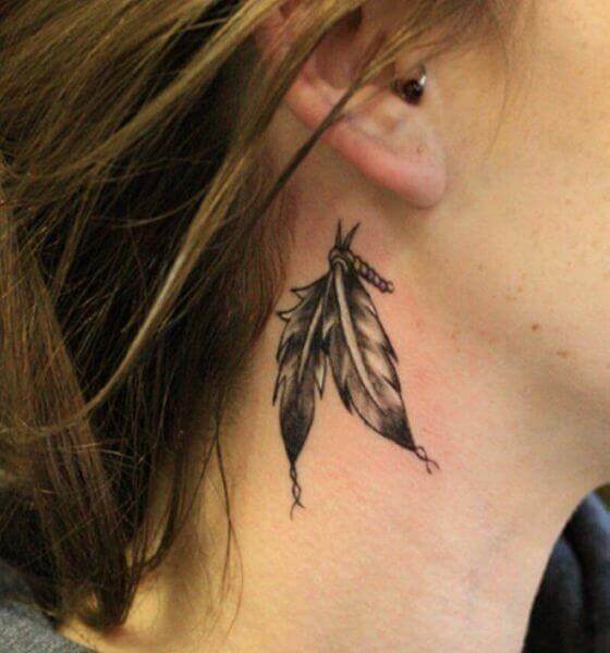 Feather Ear Tattoo
