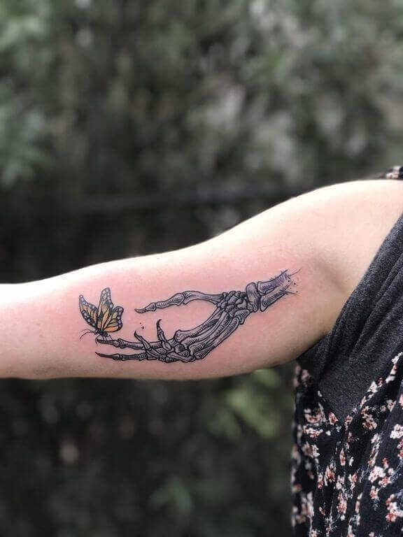 50 Incredible Skeleton Hand Tattoo Designs with Meaning 2022