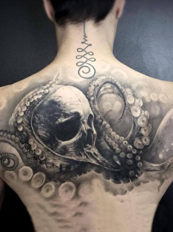 Full Back Octopus Tattoo -11