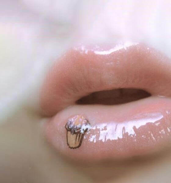 Ice Cream tattooed on lips