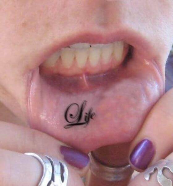 LIFE lip tattoo ideas