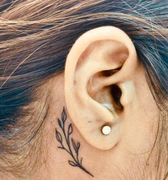 Leaf Ear Tattoo