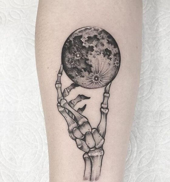 Leg Skeleton Hand Tattoo