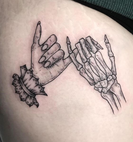 Leg Skeleton Hand Tattoos