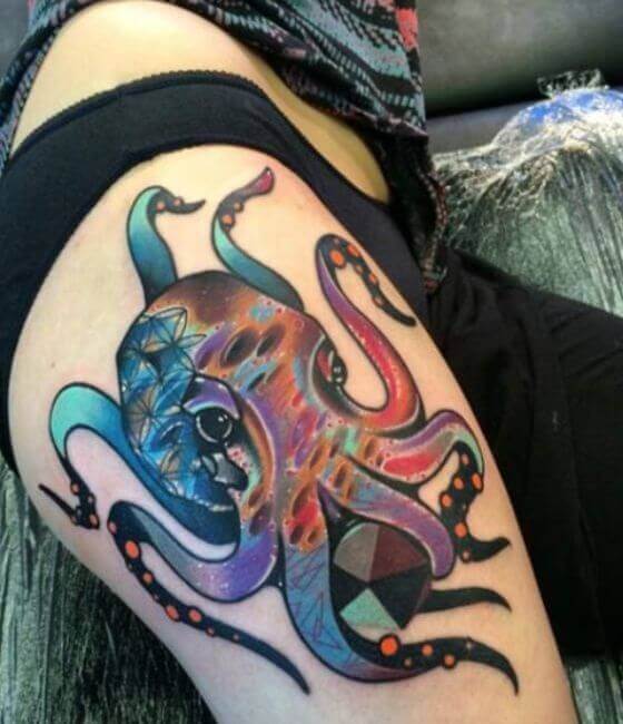 Girl octopus tattoo