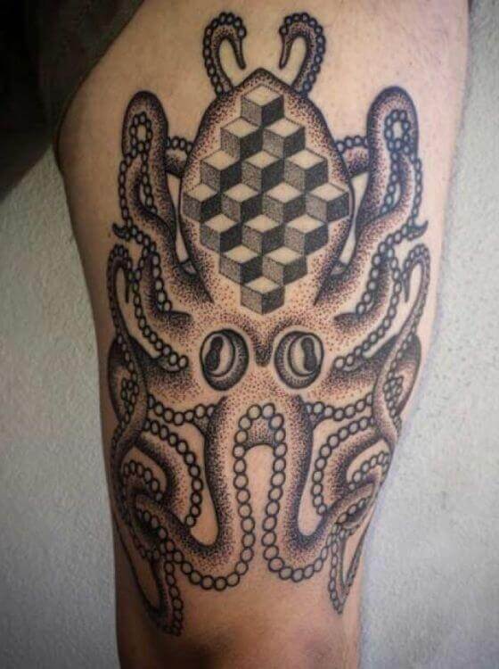 Octopus Thigh Tattoo girl
