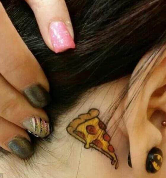 Pizza Ear Tattoo