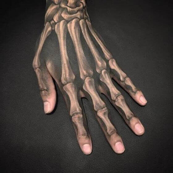 Skeleton Hand Tattoos on Hand