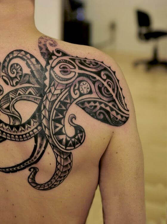 Tribal Octopus Tattoo ideas on back shoulder