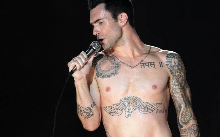 Adam Noah Levine GÇö Black Beaded Necklace Tattoo