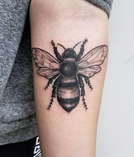 60 Cute Honey Bee Tattoo Designs in 2022 for Women and Men