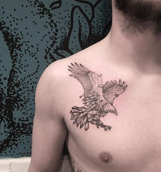 Eagle Tattoo on the chest Design 