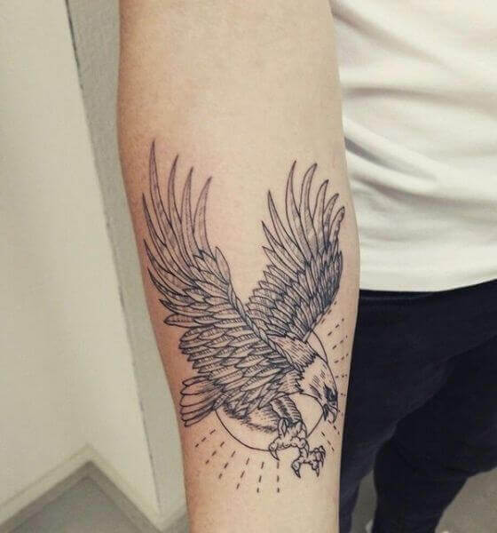 Eagle Tattoo on the forearm 