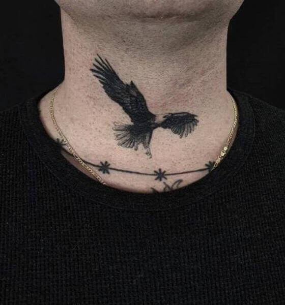 Eagle Tattoo on the neck 
