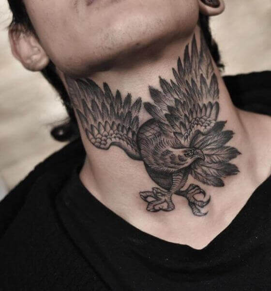 Eagle Tattoo on the neck 