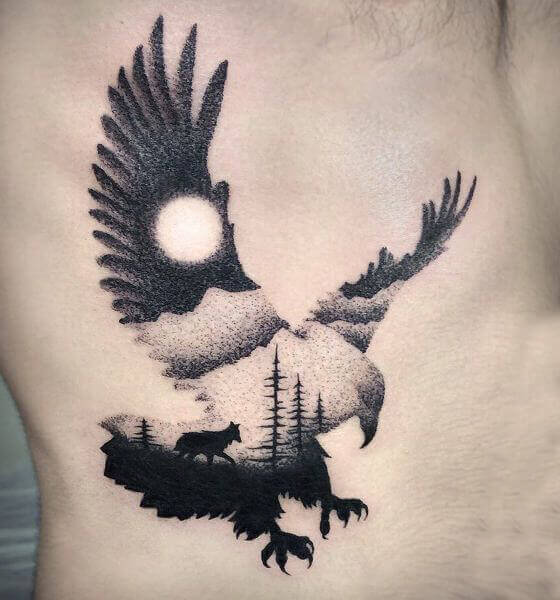 Eagle Tattoo on the waist 