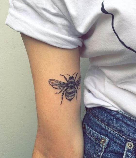 Small Honey bee tattoo on the arm