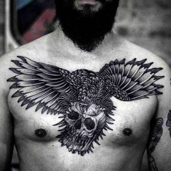 Eagle with Skull Tattoo Design