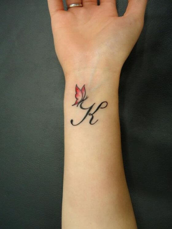 K Initial Tattoo Designs 