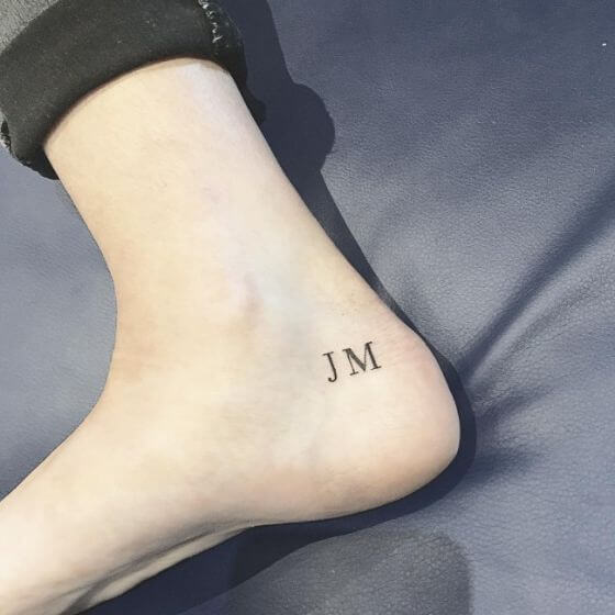 Initial Ankle Tattoo Designs 